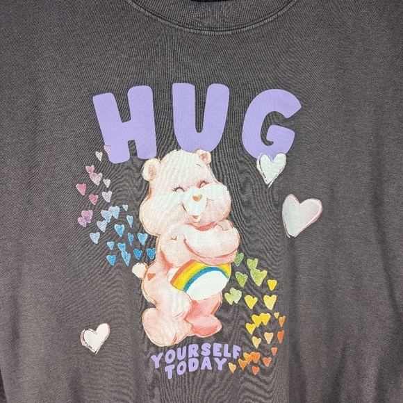 Care Bear Rainbow Bear Positive Hug Yourself Today Oversized Crewneck Small - Picture 2 of 3
